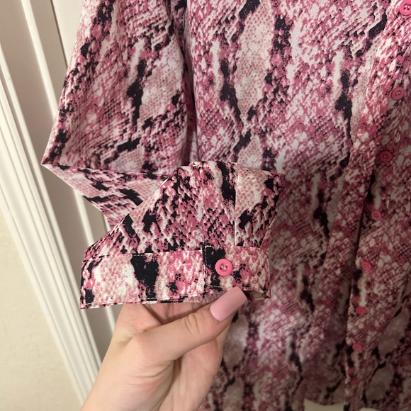 PrettyLittleThing Pink Snake Print Top in Size 16 - Picture 6 of 8